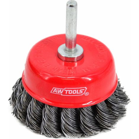 Spazzola a tazza con attacco Awtools da 75 mm, filo ritorto