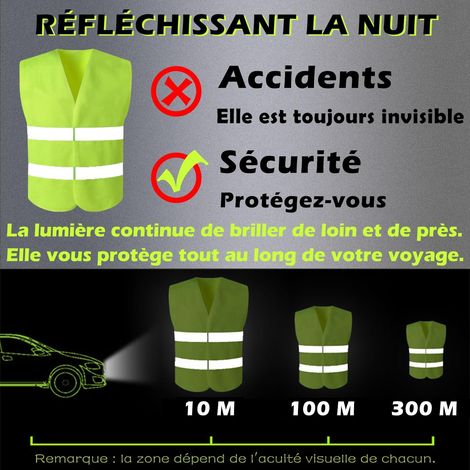 pezzi di giubbotto di sicurezza, gilet di sicurezza giallo ad alta visibilità, gilet di sicurezza per unisex, gilet di sicurezza riflettente per auto ISO 20471, per conducenti e lavoratori (1/4)