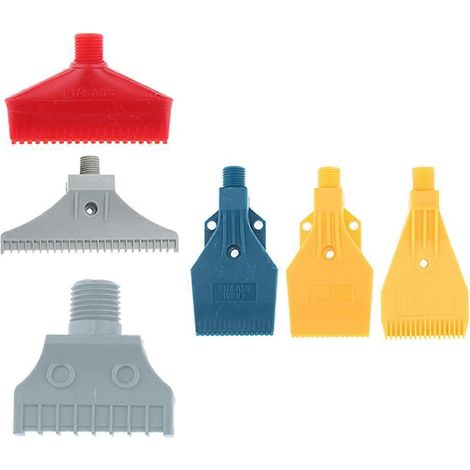 6Pcs 1/4 Thread Flat Wind Jet Air Blowing Nozzle Spray F Round Gray Red Type (1/5)