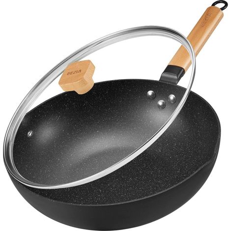 BEZIA 30cm Induktions-Wokpfanne mit Deckel Antihaft-Granit (1/5)