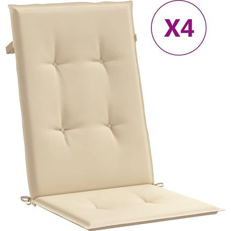 Cuscini per Sedie 4 pz Cuscini per Seduta Beige 120x50x3 cm in Tessuto (1/5)