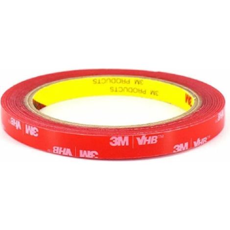 Ruban adhésif double face transparent 6mm x 3m – Extra fort, imperméable, résistant jusqu'à 200°C – Pour verre, métal, céramique (1/5)