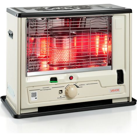 VEVOR Poele a Petrole Radiant 10000 BTU, Chauffage au Petrole Portable sans Fil pour Maison, Garage, Camping, Atelier et Plein Air, Chauffage de Secours, avec Reglage de Flamme, Arret Anti-Basculement (1/5)