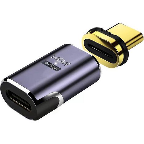 Adaptateur magnétique USB-C, connecteur Type-C 24 broches 40 Gbit/s pour Thunderbolt 3 USB 3.1 - Tête droite (1/5)