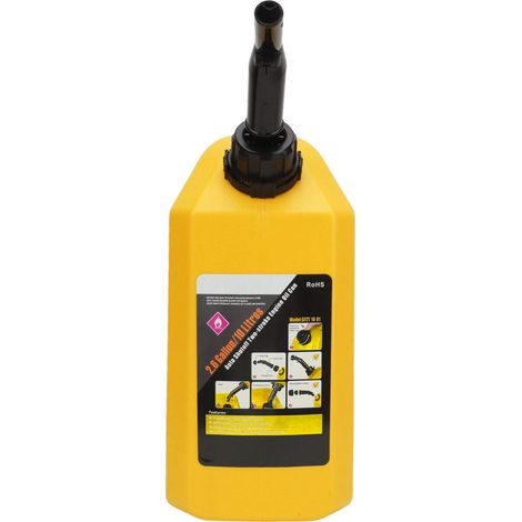 Réservoir de carburant 10L antistatique antichoc avec arrêt automatique, portable et sûr pour camping-car, SUV, hors-bord, jaune (1/5)