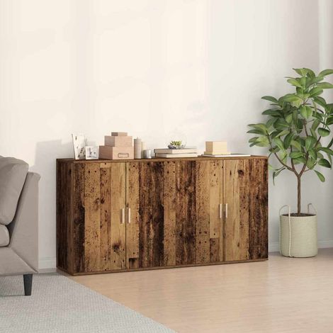 Buffets 2 pcs-Lot de 2 Meuble de rangement Bois ancien 79 x 38 x 80 cm Bois d'ingénierie 134974 (1/5)