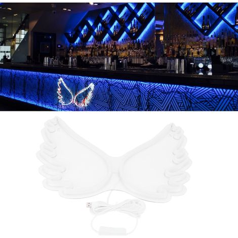 Lampe de nuit innovante en forme d'ailes d'ange, avec néon USB, idéale pour les bars, magasins, clubs, pubs et fêtes. Décoration parfaite pour les bars, magasins, clubs et pubs. (1/5)