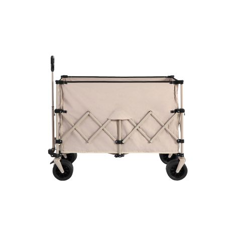 Beach Wagon,Collapsible Wagon 220lbs with Big Wheels Foldable Wagon Carts, Heavy Duty 300L Folding Utility Garden Cart with Big All-Terrain Beach Wheels & Drink Holders. Beige