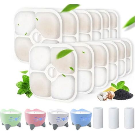 Lot de 16 Filtres Triple Action + 2 Tuyaux pour Fontaine Catit PIXI - Recharge Compatible Fontaine à Eau pour Chats - Hygiène Hydratation Optimale