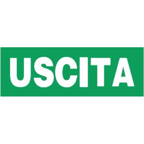 Adesivo uscita lampada emergenza Ticinque 18W Beghelli segnaleticoBEG11592