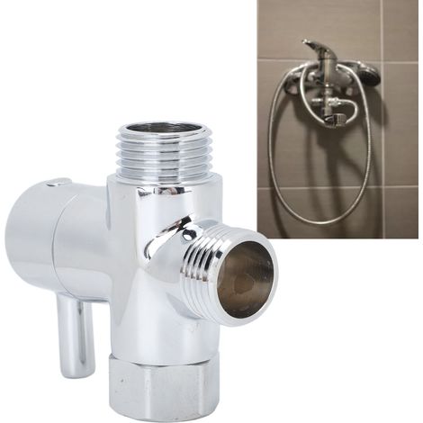 Duschumstellventil, Wasserverteilerventil mit einem Einlass und zwei Auslässen, Dreiwege-Wasserverteiler, Wasserverteilerventil für Duschkopf, Galvanisierung. (1/5)
