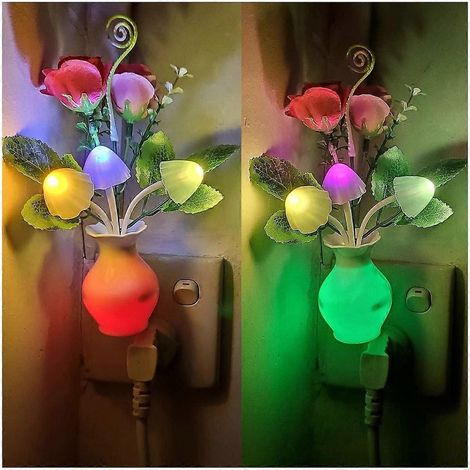 Lot de veilleuses LED à brancher avec capteur crépusculaire automatique, lampe à économie d'énergie de 0,5 W, veilleuse de rêve (1/5)