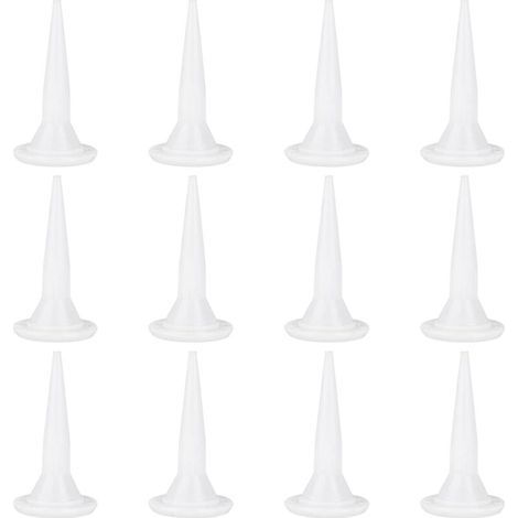 Set mit 12 wiederverwendbaren, weißen, konischen Kartuschendüsen für Kartuschenpistolen langlebige Applikatoren für ein professionelles Finish. (1/5)