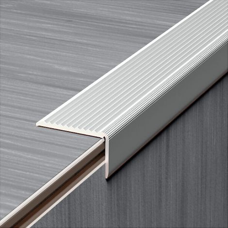 Nez de marche strié adhésif 3m – Aluminium anodisé – Surface antidérapante pour sécurité – Fixation auto-adhésive