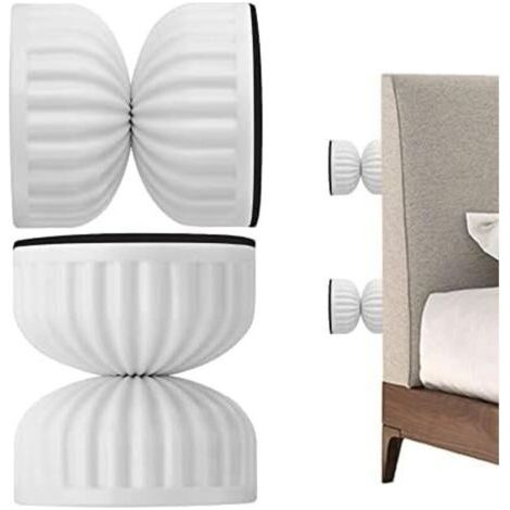 Lot de 2 butées de tête de lit pour mur - Cadre de lit réglable Stabilisateur de support télescopique - Pour chambre, mur, lit, armoire, 4.2-4.8CM,BLANC (1/3)