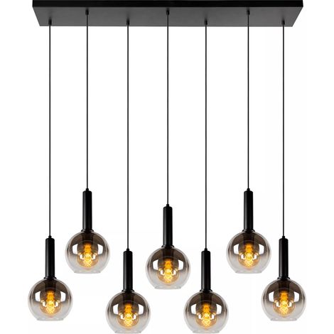 Lampada sospesa Marius 7 luci sfere vetro fumé Lucide (1/5)
