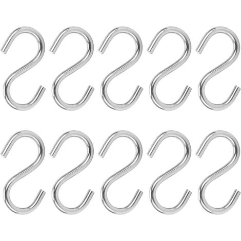 Lot de 10 crochets en S, porte-clés et porte-serviettes portables en acier inoxydable 304, modèle M4