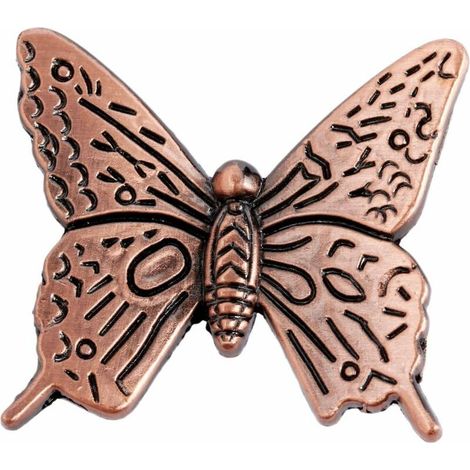 1 bouton de porte vintage en forme de papillon pour placard, commode, tiroir, 44 mm, rouge bronze (1/5)