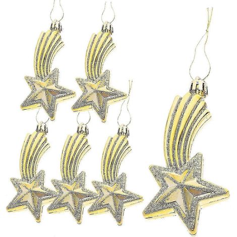 Lot de 6 décorations pour sapin de Noël : météores, étoiles et autres ornements. (1/5)