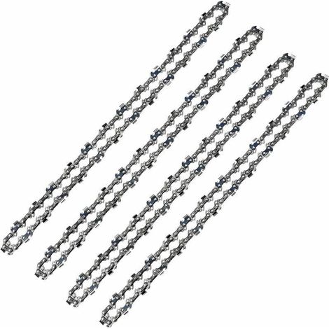 Chaîne de tronçonneuse 52 Maillons, Pas de 3/8" LP, Jauge 050" (1,3mm) Faible Rebond (Low-Kickback), Lot de 4 Chaînes de Tronçonneuse 52 Entraineurs pour Guide-Chaîne de 14" (35 cm) (1/5)
