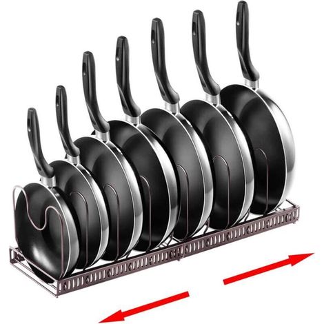 YMYNY Support de rangement pour casseroles et poêles, extensible, avec 7 niveaux réglables