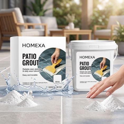 Gartenfugenmörtel (Weiß) – Mehrzweckfüller für die tägliche Verfugung von Fliesen und Böden – 300 g -- BIEMMEDUE (1/5)