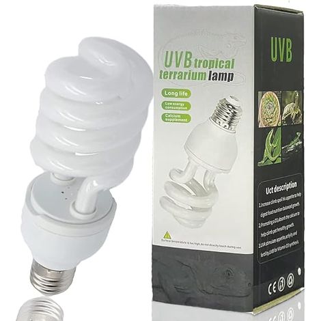 Reptile Bulbs Turtle Bulb for Aquatic Turtles Tropical Terrarium Lamps Calcium Supplement for Rainforest Amphibians Lizard Snake (UVB5.0 26W) (1/5)