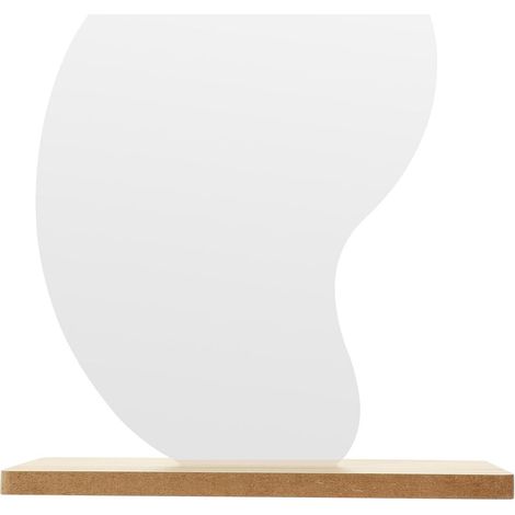 Miroir de Maquillage Élégant, Miroir de Coiffeuse de Table, Acrylique avec Support en Bois, Surface Haute Définition, Design Amovible, pour Bureau et Table (1/5)
