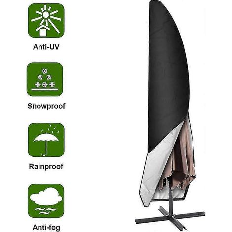 Housse de protection pour parasol déporté Oxford imperméable noire (1/5)
