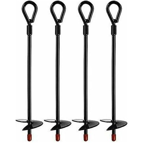 Anclajes de tierra , anclajes de tierra resistentes para barrenas de 5 pulgadas, juegos de anclajes de tierra para carpas, toldos, refugios, camas elásticas y columpios (4 piezas)