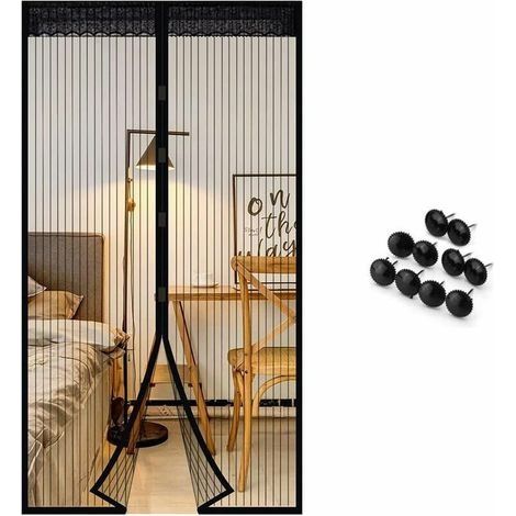 Moustiquaire porte fenêtre aimantée 100x210 cm – Fibre de polyester durable – Installation sans perçage – Anti-insectes pour portes coulissantes (1/5)