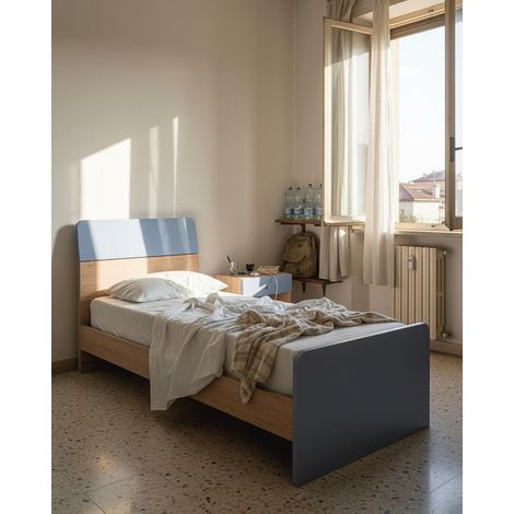Letto Comby con fascioni e pediera - Letto singolo 87 x 197 - Struttura virginia e avio - Rete e materasso esclusi (1/5)