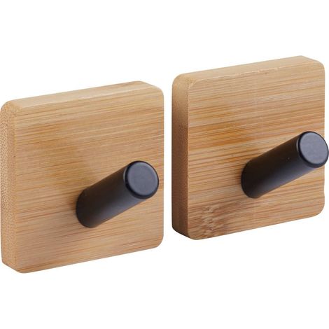 2 selbstklebende kleiderhaken stiky aus metall und bamboo - 5five (1/2)