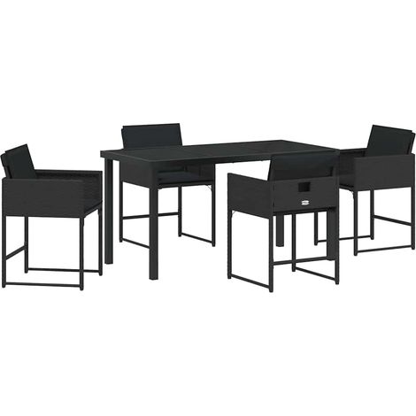Maison Exclusive - Set da Pranzo per Giardino 5 pcs Nero polyrattan (1/5)