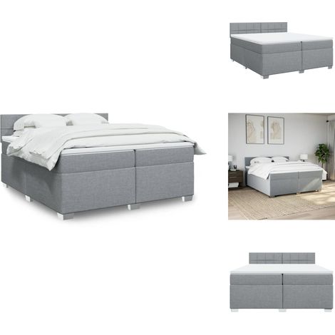 Boxspringbett mit Matratze Hellgrau 200x200 cm Stoff - Boxspringbett - Doppelbett - Bettsofa - Schlafsystem - Polsterbett (1/5)