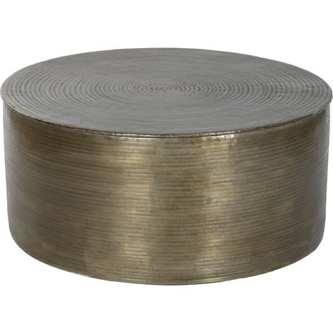 Mesa Centro Aluminio 90X90X40 Tapa Dorado (1/4)