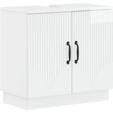Waschbeckenschrank HOORN Hochglanz Weiß 59,5 x 31,5 x 56 cm vidaXL (1/5)