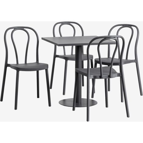 Set di Tavolo Quadrato 70x70 cm e 4 Sedie da Giardino Mizzi SKLUM            