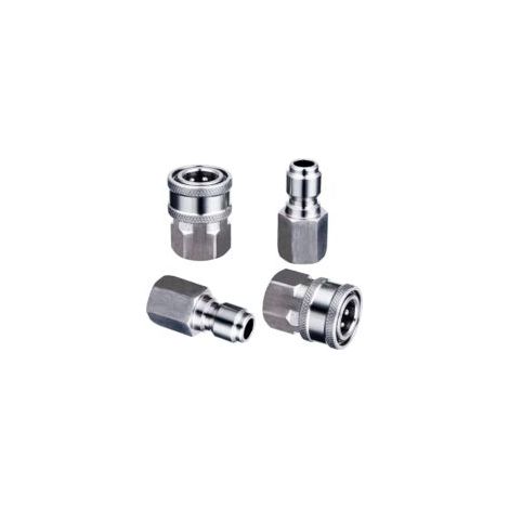 Adattatore per idropulitrice ad alta pressione, 2 set di raccordi rapidi da 9,5 mm, raccordi per idropulitrice ad alta pressione in acciaio inox, kit di sgancio rapido, 5000 PSI - Crezuo