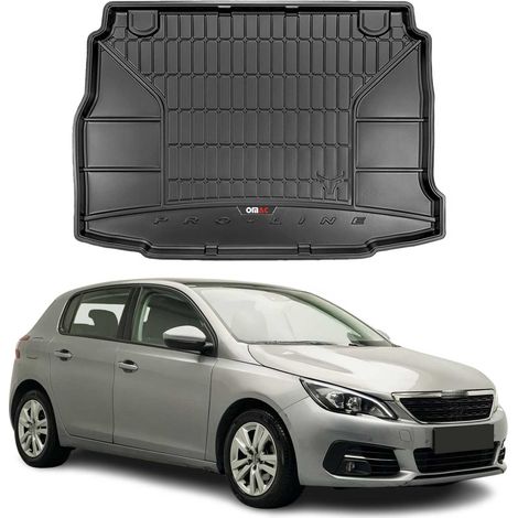Tapis de Coffre 3D TPE Premium Compatible avec Peugeot 308 Hatchback 2013-2022 Bac de Protection de Coffre Intérieur antidérapant Revêtement de Coffre Bords Hauts pour Voiture Noir (1/5)