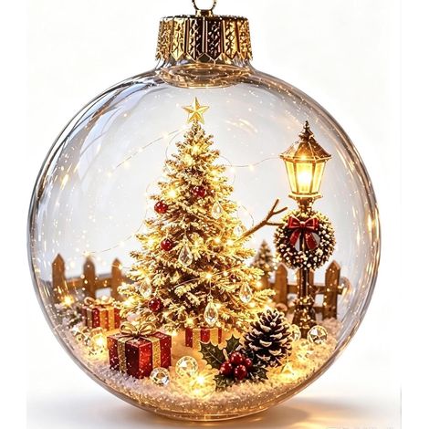 Bola de Navidad luminosa, decoración navideña colgante, regalo, bola de Navidad GJ922-09