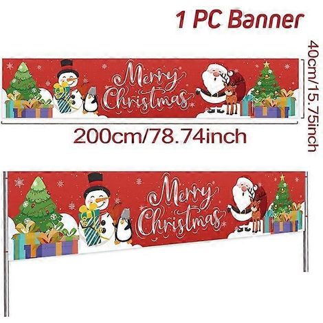 Bannière de Noël extérieure - Décoration de Noël pour la maison - Ornement de Noël - Cadeau de Bonne Année - Style 5 (1/5)