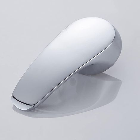Poignée de rechange pour robinet de cuisine et salle de bain, 40 mm, avec vis, pour eau chaude et froide (argent) (1/5)
