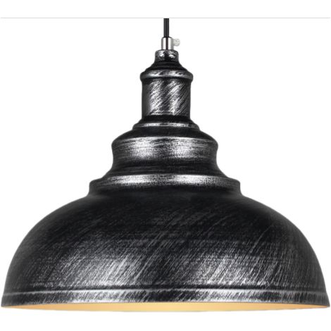 Lustre, Lustre Blanc, Sans Source Lumineuse, Bronze Argenté Intérieur et Rétro Extérieur (1/5)