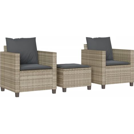Maison Exclusive - Sillas y mesita de jardín 3 piezas ratán sinté (1/5)