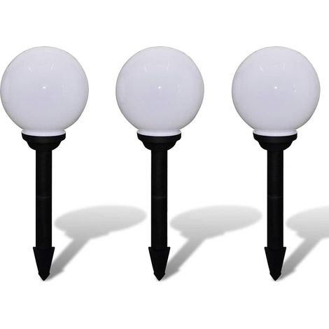 vidaXL Lampione Solare a LED da Giardino 20 cm 3 pz con Picchetto