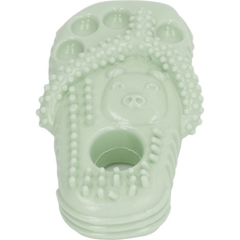 Jouet à mâcher pour chien en TPR, forme de chausson mignonne et résistante aux morsures, pour nettoyer les dents et faire la dentition des chiots (vert). (1/5)