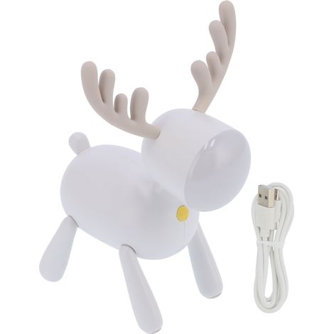 Veilleuse LED en forme d'élan, protection des yeux, minuterie, double source lumineuse, chargement USB, pour la table de chevet des enfants