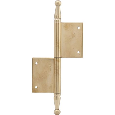 Türband mit Zierkopf - Aufschraubband elegant, mit Zierkopf, links, 100x160mm, Messing poliert