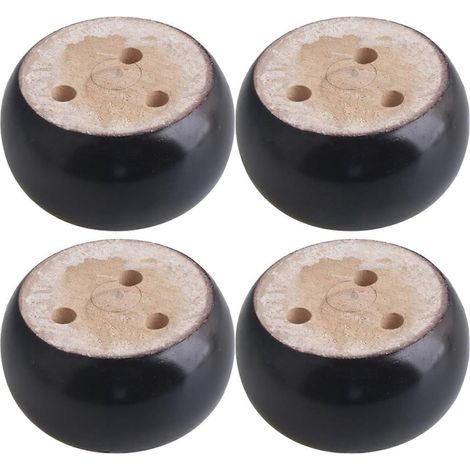 Schwarze, runde Möbelbeine aus Holz (9,5 x 5 cm), Sofabeine, Möbelzubehör für Schränke und Sofas, 4er-Pack